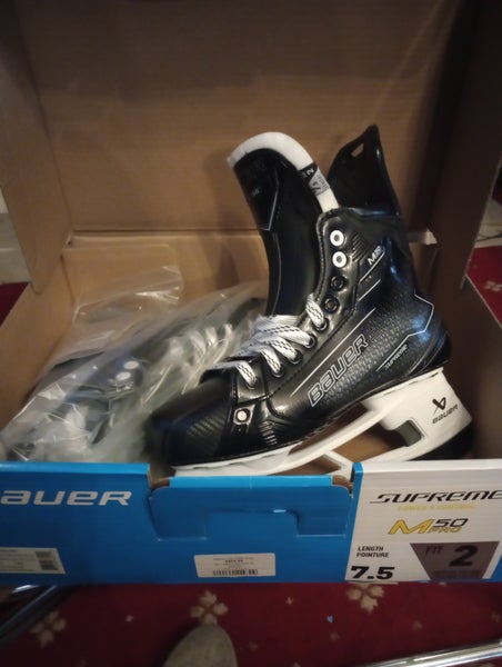 Black/Gray Bauer Supreme M50 Pro Hockey Skates Fit 2 size 7.5 senior (New) no blades