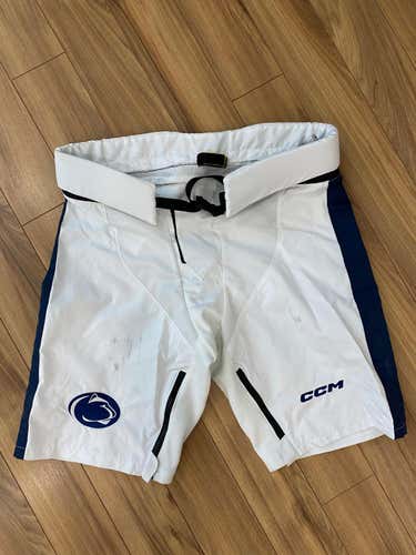 CCM PPPTKC Girdle/Pants shell Medium White/Navy - Penn State University Pro Stock (Used)