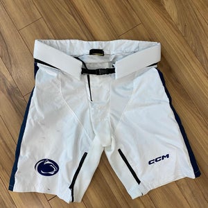 CCM PPPTKC Girdle/Pants shell Small White/Navy - Penn State University Pro Stock (Used)