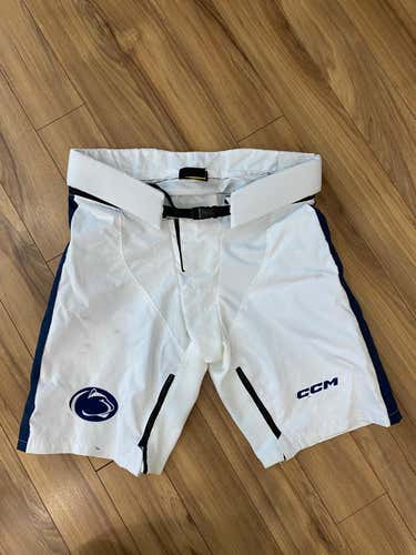 CCM PPPTKC Girdle/Pants shell Small White/Navy - Penn State University Pro Stock (Used)