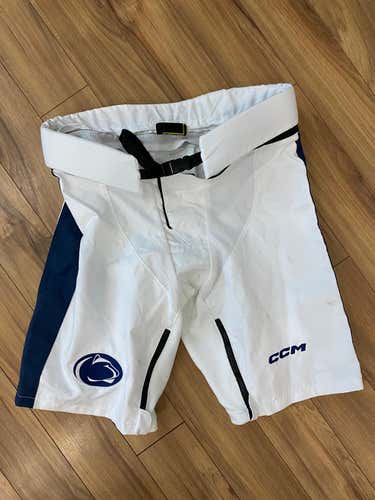 CCM PPPTKC Girdle/Pants shell Small White/Navy - Penn State University Pro Stock (Used)