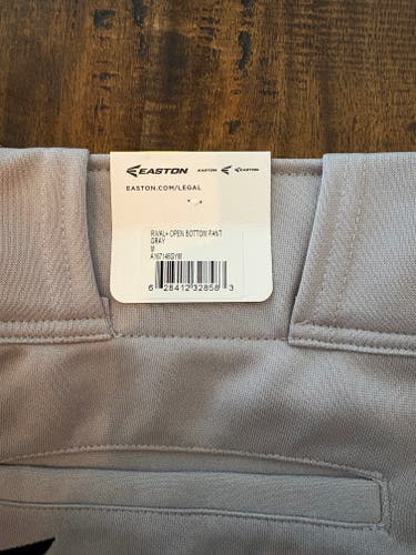 Gray/Dark Green piping  Men's Medium Adult Easton Rival + open bottom Game Pants (New)