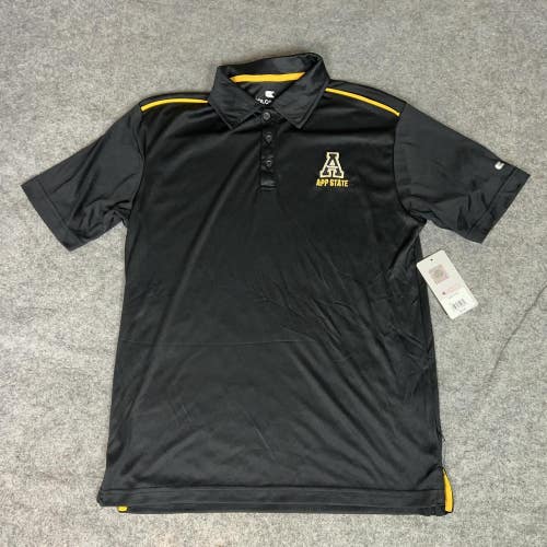 Appalachian State Mountaineers Shirt Mens Small Black NCAA Football Polo College