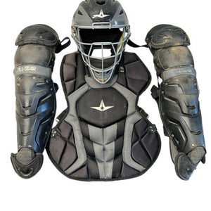 Used All Star SYSTEM 7 Catchers Chest Protector Black And Grey Intermed 11835-S000206467
