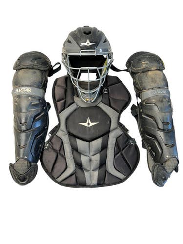 Used All Star SYSTEM 7 Catchers Chest Protector Black And Grey Intermed 11835-S000206467