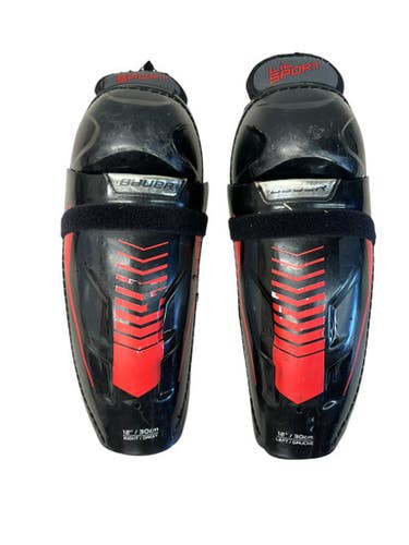 Used Bauer LIL SPORT Junior Shin Guards Black 12" 11835-S000206803