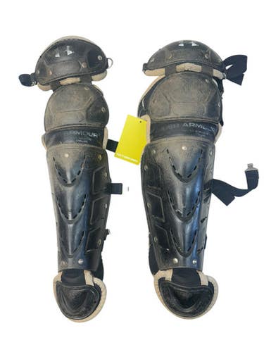 Used Under Armour UALG-YVS Catchers Leg Guards Black Youth 11835-S000205436