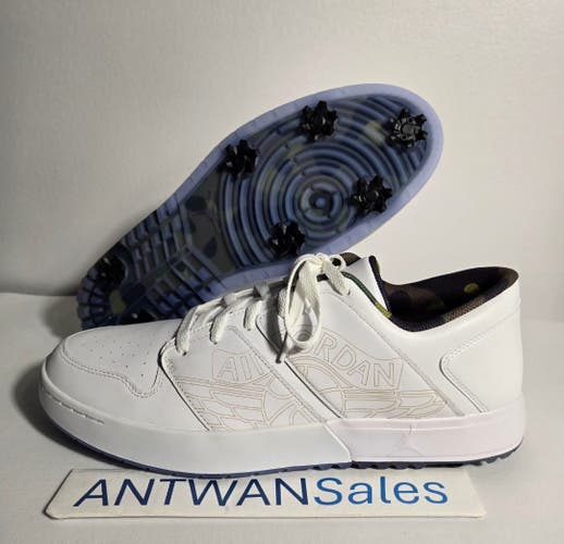 Nike Air Jordan Nu Retro 1 Golf Low Triple White FZ4153-102 Men Size 15