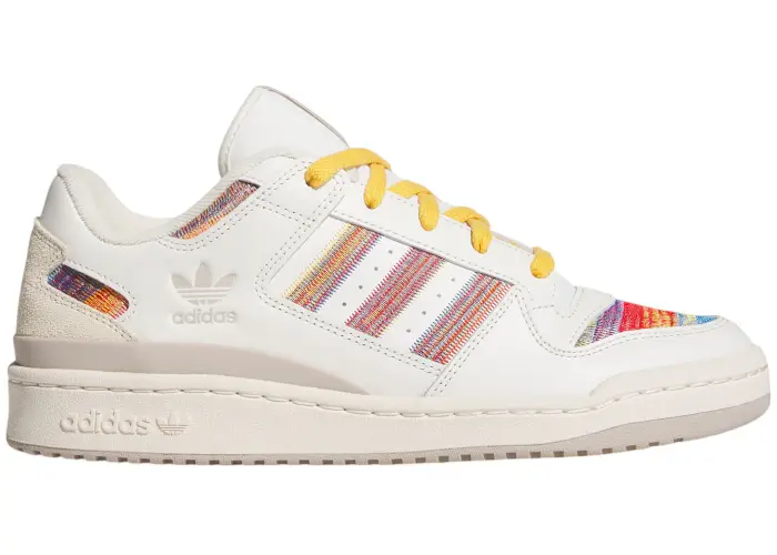 Size 11.5 - adidas Forum Low CL Cloud White Better Scarlet Blue Bird JQ2641