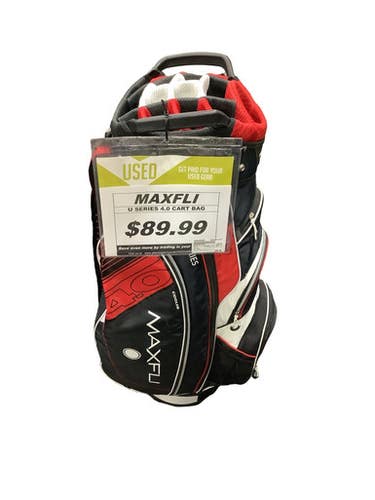 Used Maxfli U SERIES 4.0 CART BAG Mens Cart Bag Black And Red 11347-S000266506