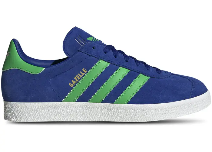 Size 10.5 - adidas Gazelle Royal Blue Energy Green JH5389