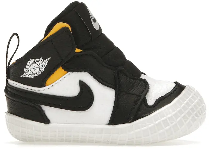 Size 4 - Jordan 1 Crib Bootie Black White Varsity Maize (I) AT3745-017