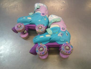 Used Disney FROZEN Child Roller Quad Skates Carolina Blue Adjustable 11339-S000200573