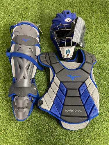 Mizuno Samurai Softball Catcher's Set | Gray/Royal