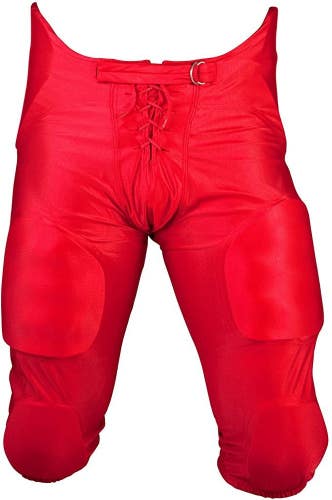 Martin Football YOUTH "Dazzle" Game Pants with Integrated 7-Piece Pad Set, RED