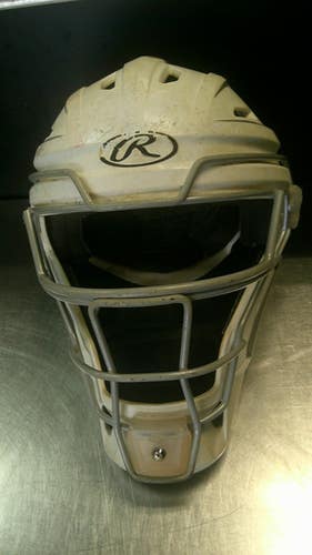 Used Rawlings CATCHERS HELMET Catchers Helmet w/Mask White SM 11868-S000068127