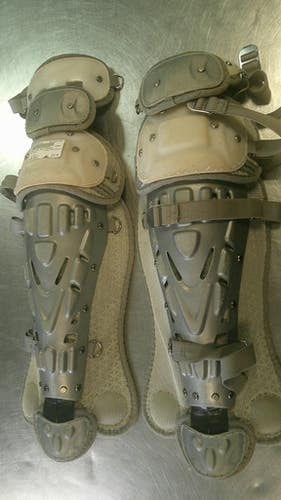Used Rawlings SHIN GUARDS Catchers Leg Guards Grey Adult 11868-S000068129