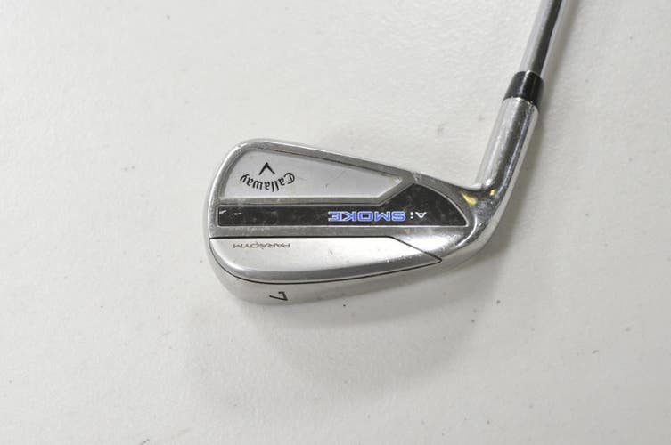 LEFT HANDED Callaway Paradym Ai Smoke Single 7 Iron Stiff Flex MPH Steel #214813