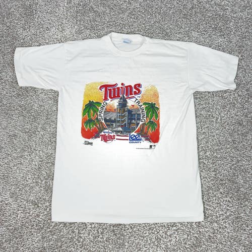 Vintage Minnesota Twins Shirt Mens XL White MLB Baseball Spring Training 1991