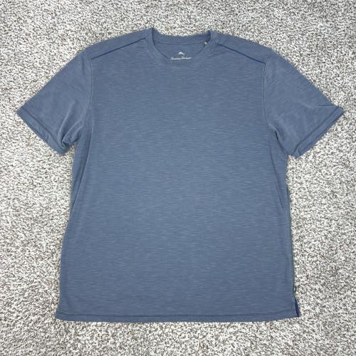 Tommy Bahama Shirt Mens Large Blue Short Sleeve Crewneck Tee T Beach Casual