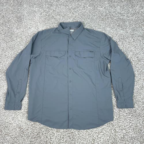 Columbia Shirt Mens XL Gray Long Sleeve Omni-Shade Fishing Hiking Outdoor Light