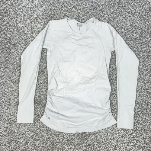 Athleta Shirt Womens Small White Seamless Long Sleeve Athletic Workout Gym Top