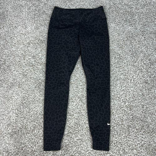 Nike Pants Womens Medium Black Animal Print Dri-FIT Ankle Leggings Gym Yoga