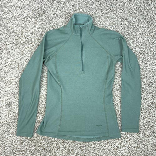 Patagonia Pullover Womens XS Green Thermal 1/4 Zip Long Sleeve Baselayer Top