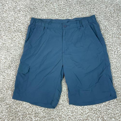 Columbia Shorts Mens 36 Blue Nylon Cargo Omni-Shade Lined Hiking Outdoor Gorp