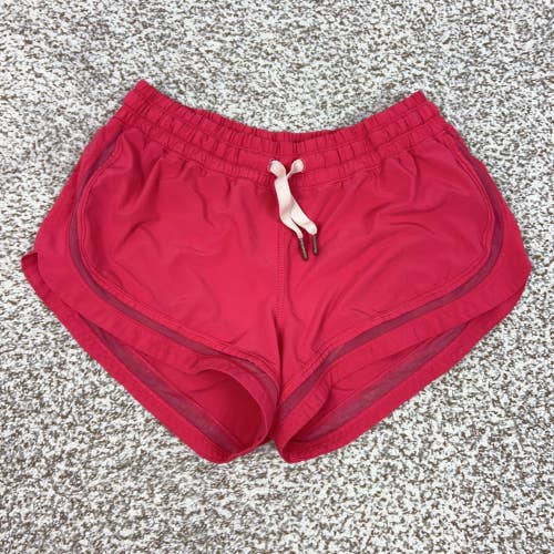 Lululemon Shorts Womens 8 Pink Lined Running Athletic Gym Sports Workout Logo