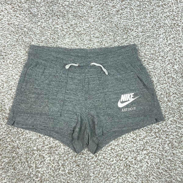 Nike Shorts Womens Medium Gray French Terry Sweat Just Do It Lounge Gym Casual