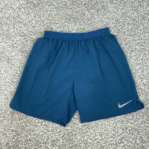 Nike Shorts Mens Medium Blue Dri-FIT Running Lined Reflective Athletic Gym Sport