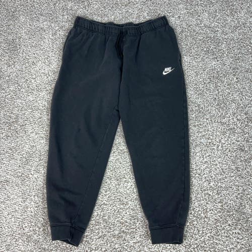 Nike Pants Mens Large Black Fleece Joggers Sweatpants Swoosh Athletic Lounge