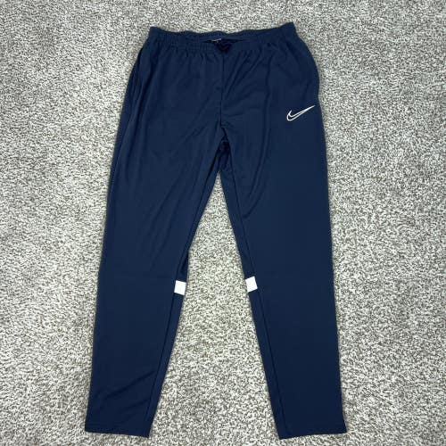 Nike Pants Mens Large Blue Jersey Track Joggers Elastic Waist Soccer Gym Running