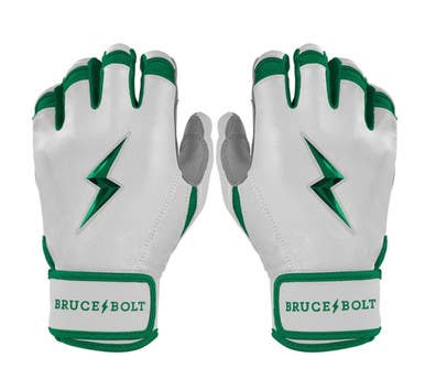New ADULT GREEN PREMIUM PRO CHROME SERIES SHORT CUFF BATTING GLOVE BRUCE BOLT 11834-502S14