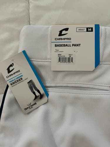 White Men's Medium Adult Champro KNICKER Game Pants (New)