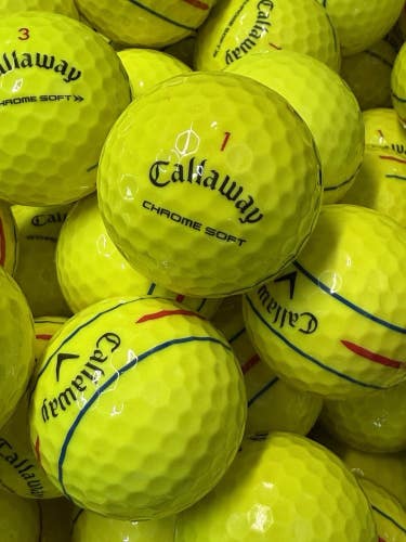 12 Yellow Callaway Chrome Soft  Near Mint AAAA Used Golf Balls