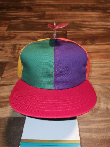 NEW Vintage Color Block Funny Propeller Krazzee Kapp Made In USA Hat Snapback