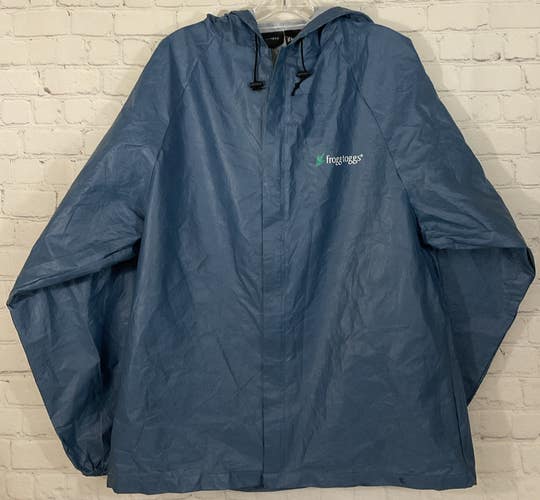 Frogg Toggs Adult Water Resistant Adult Small Zipup Rain Jacket Lightweight Blue