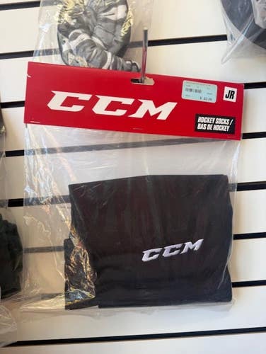 Black Junior CCM Hockey Socks