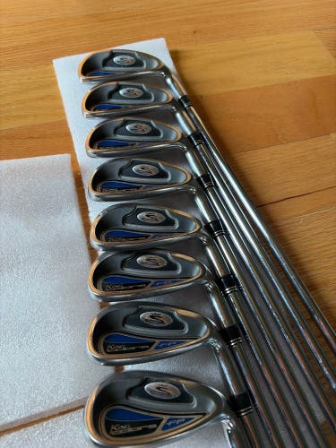 Men's Cobra FP Right Handed Iron Set Stiff Flex (8 Clubs) #4 - #9, PW, GW Steel Shaft (Used)