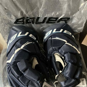 NEW Bauer Vapor Flylite Navy Gloves 14"