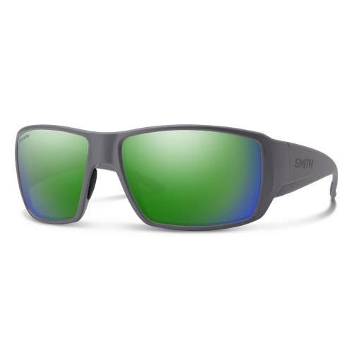 Smith Guide's Choice Sunglasses Cement, CP Polarized Green Mirror Glass Lenses