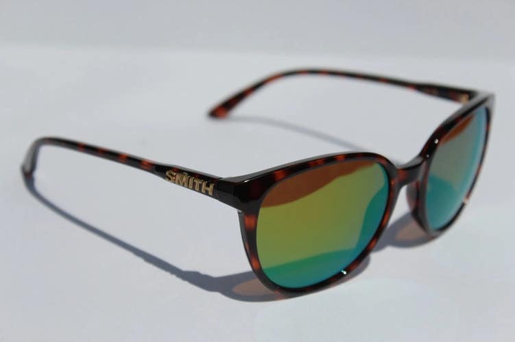 New Smith Optics Cheetah Sunglasses Tortoise Polarized Green Mirror Lens