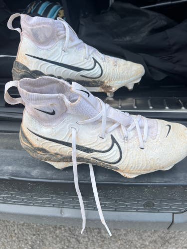 White Men's Size M 8.0Adult Nike Alpha Huarache NXT High Top Metal (Used)