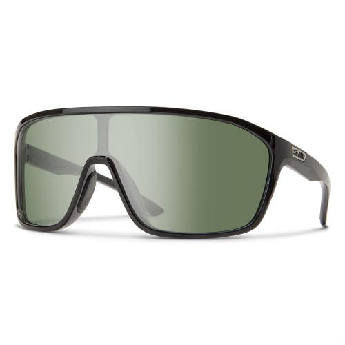 Smith Boomtown Sunglasses Matte Black Frame, ChromaPop Polarized Gray Green Lens