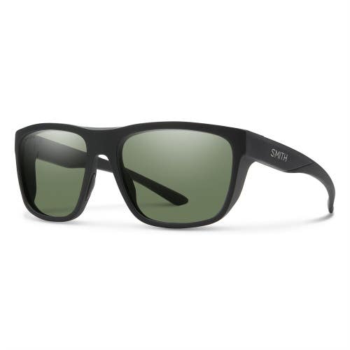 Smith Barra Sunglasses Matte Black Frame, ChromaPop Polarized Gray Green Lens