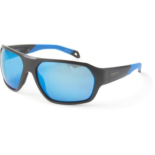 Smith Optics Deckboss Sunglasses Matte Black Blue Chromapop Polarized Blue Lens
