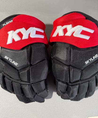 KYC Skyline Pro Stock Hockey Gloves New Black/Red 7734