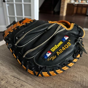 Wilson A2403 RH Catcher's Baseball Glove 32.5" (Used)